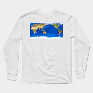 Rectangular GeoSphere centred on Pacific Ocean (E050/0294) Long Sleeve T-Shirt